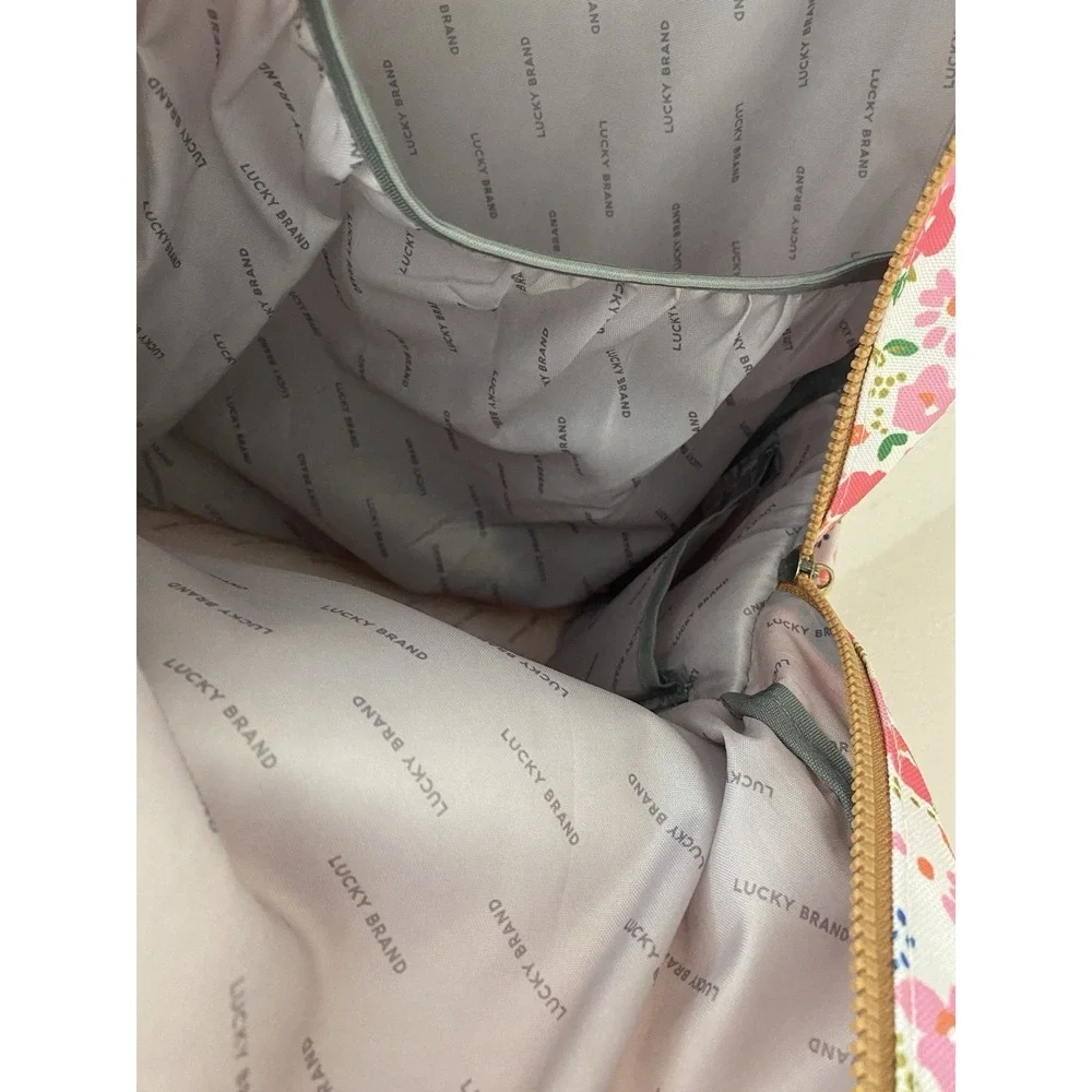Lucky Brand Backpack White Background Pink & Orange Flowers